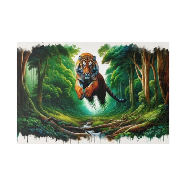 60103 - Tiger Jump - Canvas, Stretched Ready to Hang. - Image 3
