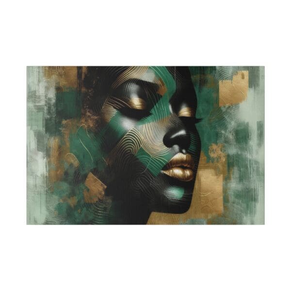Abstract painting of a woman's face.