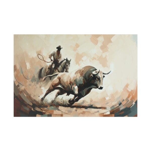 60528 - Rope That Bull - Canvas, Stretched Ready to Hang! - Image 2