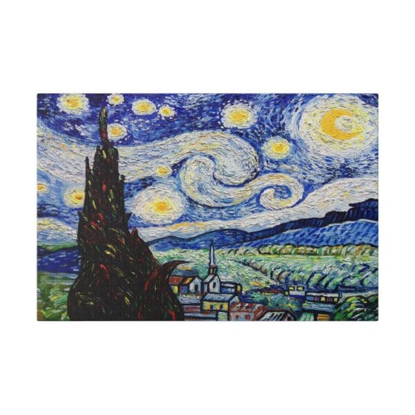 10300 - Van Gogh, Starry Night Mountain Village - Canvas, Stretched Ready to Hang! - Image 4
