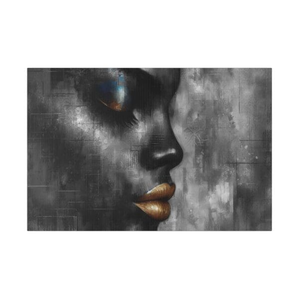 70436 - Gold Lips BW - Canvas, Stretched Ready to Hang! - Image 5