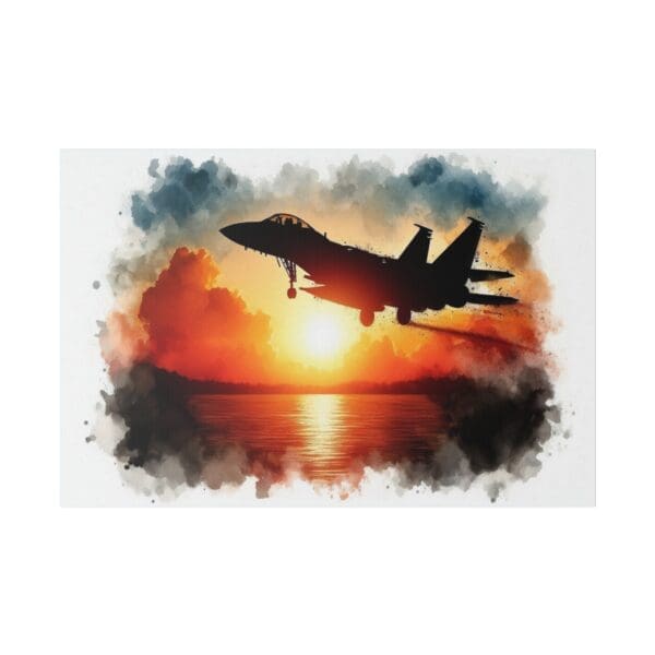 60902 - Watercolor F-15 Sunset II - Canvas, Stretched Ready to Hang! - Image 2