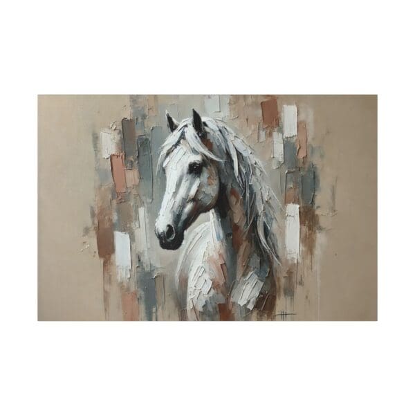 50527 - White Horse Grey - Canvas, Stretched Ready to Hang. - Image 2