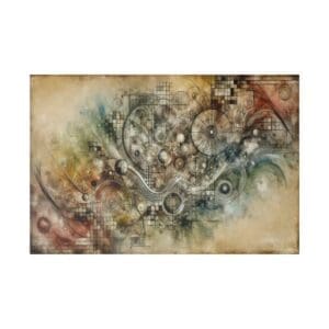 Abstract art with geometric shapes and lines.