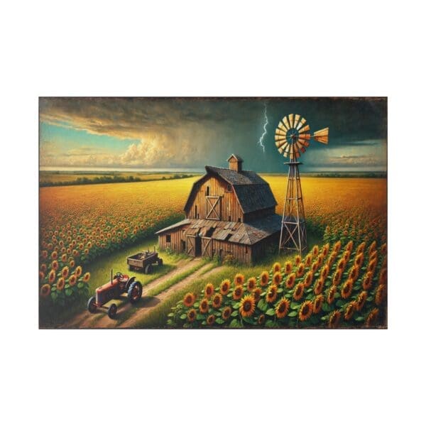 70008 - Sunflower Barn Storm - Canvas, Stretched Ready to Hang! - Image 3