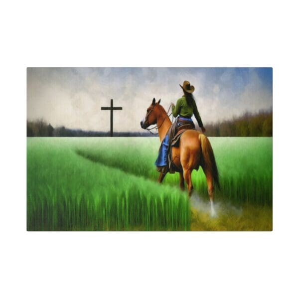 60557 - Cowgirl and Cross - Canvas, Stretched Ready to Hang! - Image 4