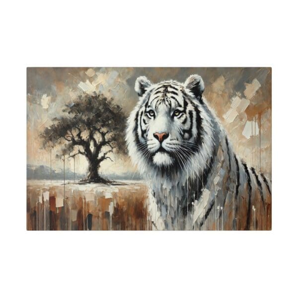 60107 - White Tiger Stare II - Canvas, Stretched Ready to Hang. - Image 4