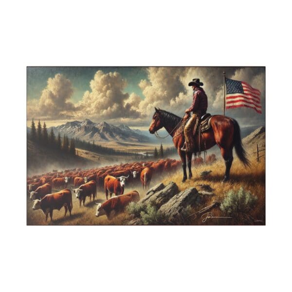 60512 - Watching The Herd - Canvas, Stretched Ready to Hang!