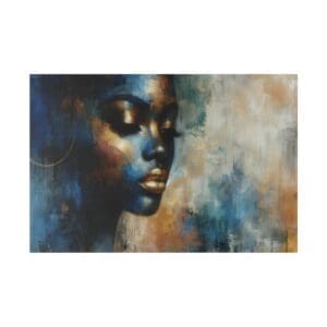 Abstract painting of a woman's face.