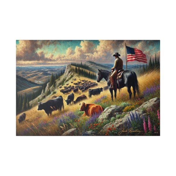 60513 - Watching The Herd II - Canvas, Stretched Ready to Hang!