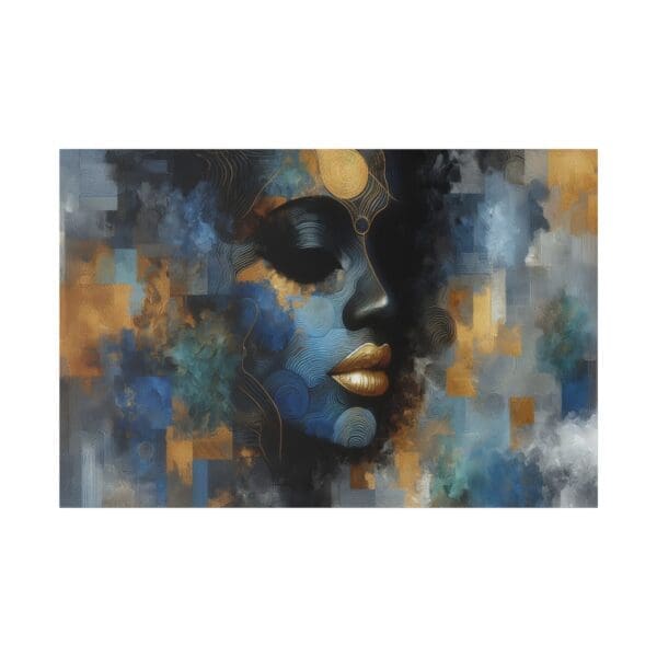 70426 - Abstract Blue Gold - Canvas, Stretched Ready to Hang! - Image 3