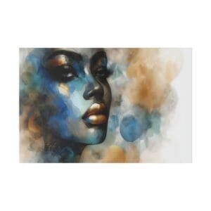 Watercolor painting of a woman's face.