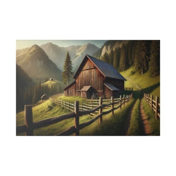 Wooden cabin in the mountains.