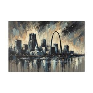 St. Louis skyline painting with the arch.