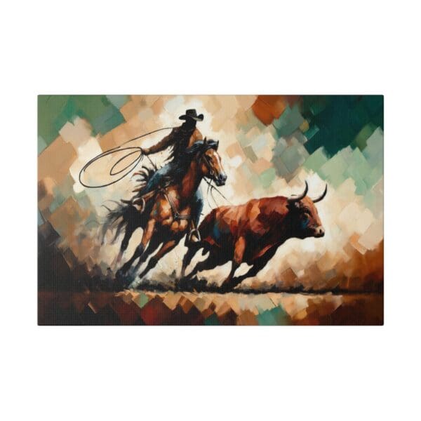 60534 - Rope The Red Bull - Canvas, Stretched Ready to Hang! - Image 4
