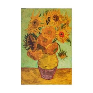 Vase of sunflowers by Vincent van Gogh.
