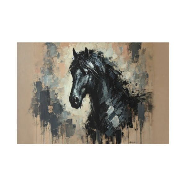 50509 - Black Horse Head - Canvas, Stretched Ready to Hang. - Image 2