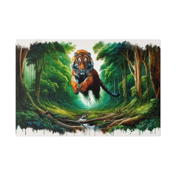 60103 - Tiger Jump - Canvas, Stretched Ready to Hang. - Image 4