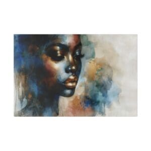 Watercolor painting of a woman's face.