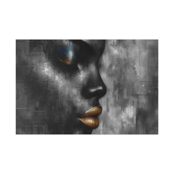 70436 - Gold Lips BW - Canvas, Stretched Ready to Hang! - Image 3