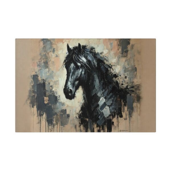 50509 - Black Horse Head - Canvas, Stretched Ready to Hang. - Image 4