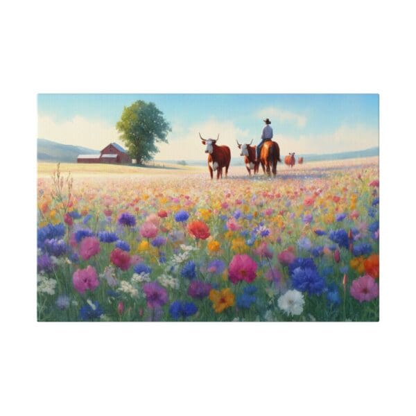 60560 - Watercolor Field Cowboy - Canvas, Stretched Ready to Hang! - Image 4
