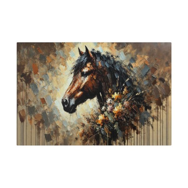 50519 - Brown Horse Flowers - Canvas, Stretched Ready to Hang. - Image 4