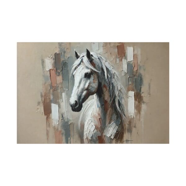 50527 - White Horse Grey - Canvas, Stretched Ready to Hang. - Image 3