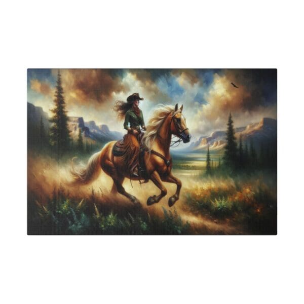 60551 - Cowgirl On The Move - Canvas, Stretched Ready to Hang! - Image 4