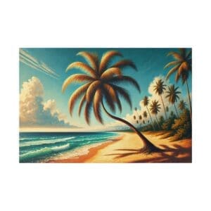 Palm trees on a tropical beach.
