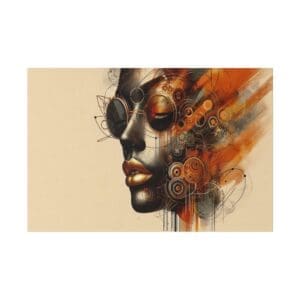 Abstract portrait of a woman with gears.