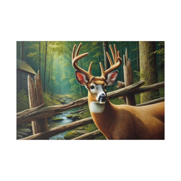 70502 - Buck At Creek - Canvas, Stretched Ready to Hang! - Image 5