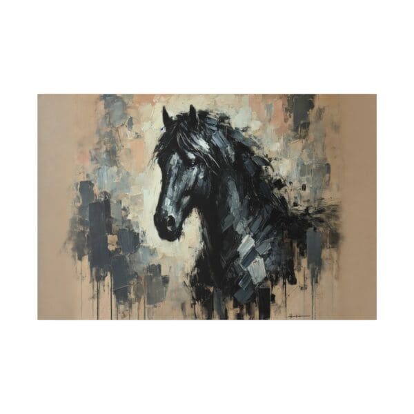 50509 - Black Horse Head - Canvas, Stretched Ready to Hang. - Image 3