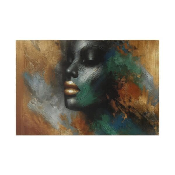 70415 - Gold Lips and Green - Canvas, Stretched Ready to Hang! - Image 2