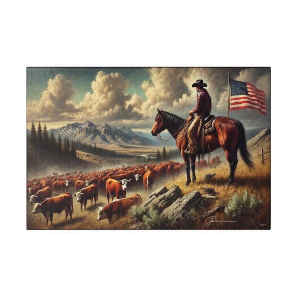 60512 - Watching The Herd - Canvas, Stretched Ready to Hang! - Image 4