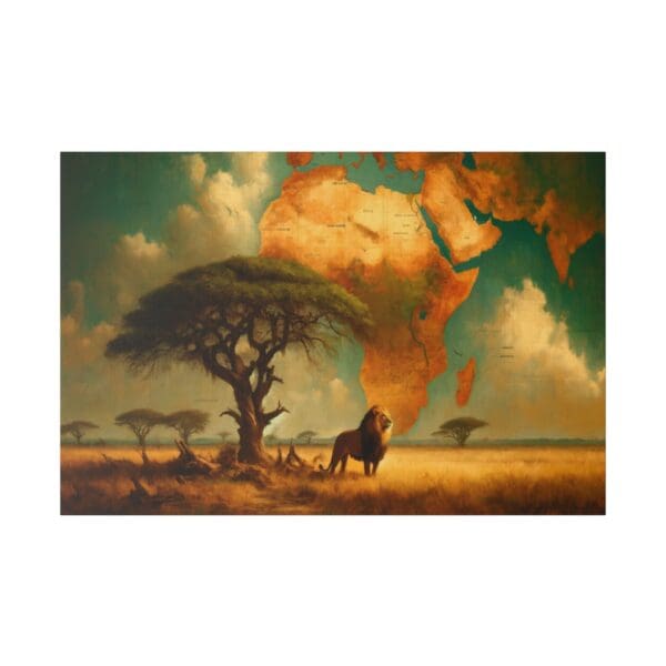 60407 - Lion Map - Canvas, Stretched Ready to Hang! - Image 2
