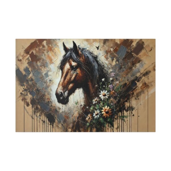 50520 - Brown Horse Flowers II - Canvas, Stretched Ready to Hang. - Image 5