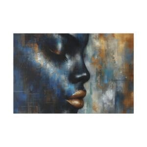 Abstract painting of a woman's face.