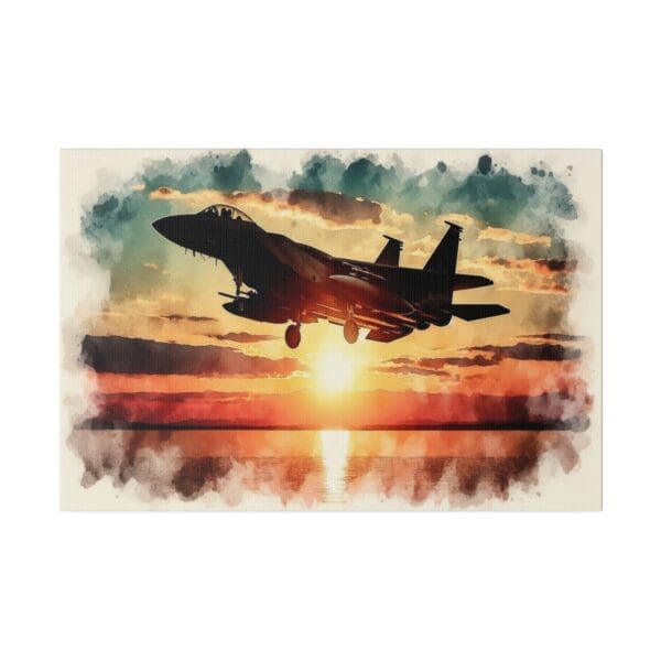 60903 - Watercolor F-15 Sunset - Canvas, Stretched Ready to Hang! - Image 4