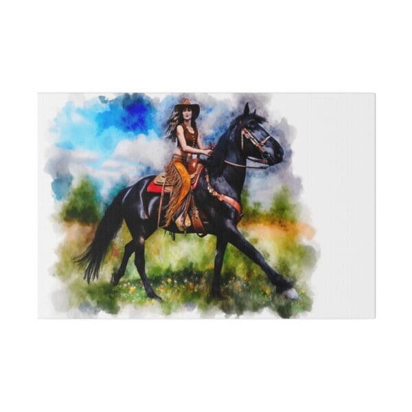 60561 - Cowgirl Watercolor - Canvas, Stretched Ready to Hang! - Image 4