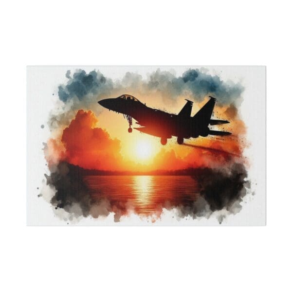 60902 - Watercolor F-15 Sunset II - Canvas, Stretched Ready to Hang! - Image 4