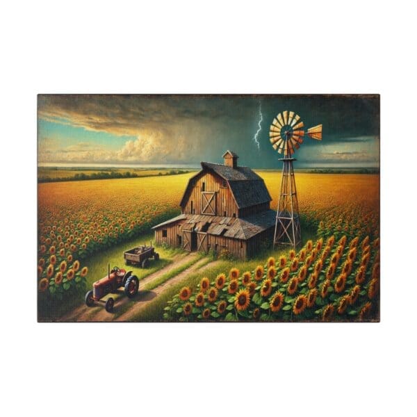 70008 - Sunflower Barn Storm - Canvas, Stretched Ready to Hang! - Image 4