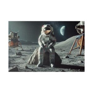Astronaut sitting on the moon.