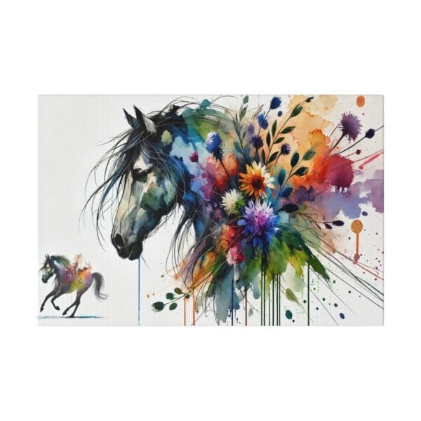 50511 - Abstract Flower Horse - Canvas, Stretched Ready to Hang. - Image 4