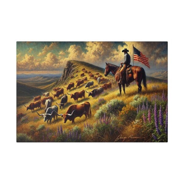 60514 - Longhorn Watch - Canvas, Stretched Ready to Hang! - Image 4