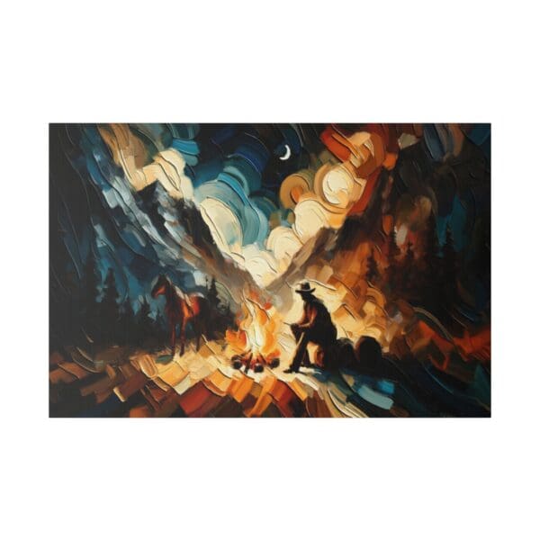 60510 - Cowboy Camp Fire - Canvas, Stretched Ready to Hang! - Image 2