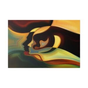 Abstract colorful profile silhouettes in harmony.