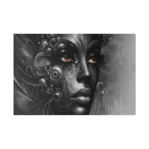 Abstract face with mechanical elements.