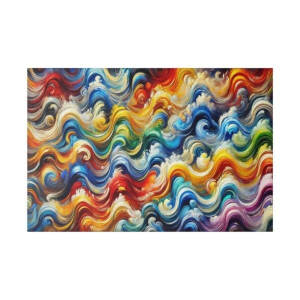 Abstract painting with colorful waves.