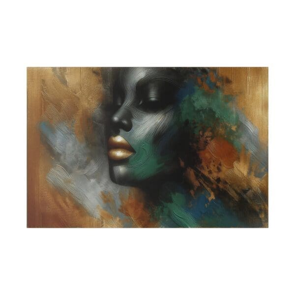 70415 - Gold Lips and Green - Canvas, Stretched Ready to Hang! - Image 3